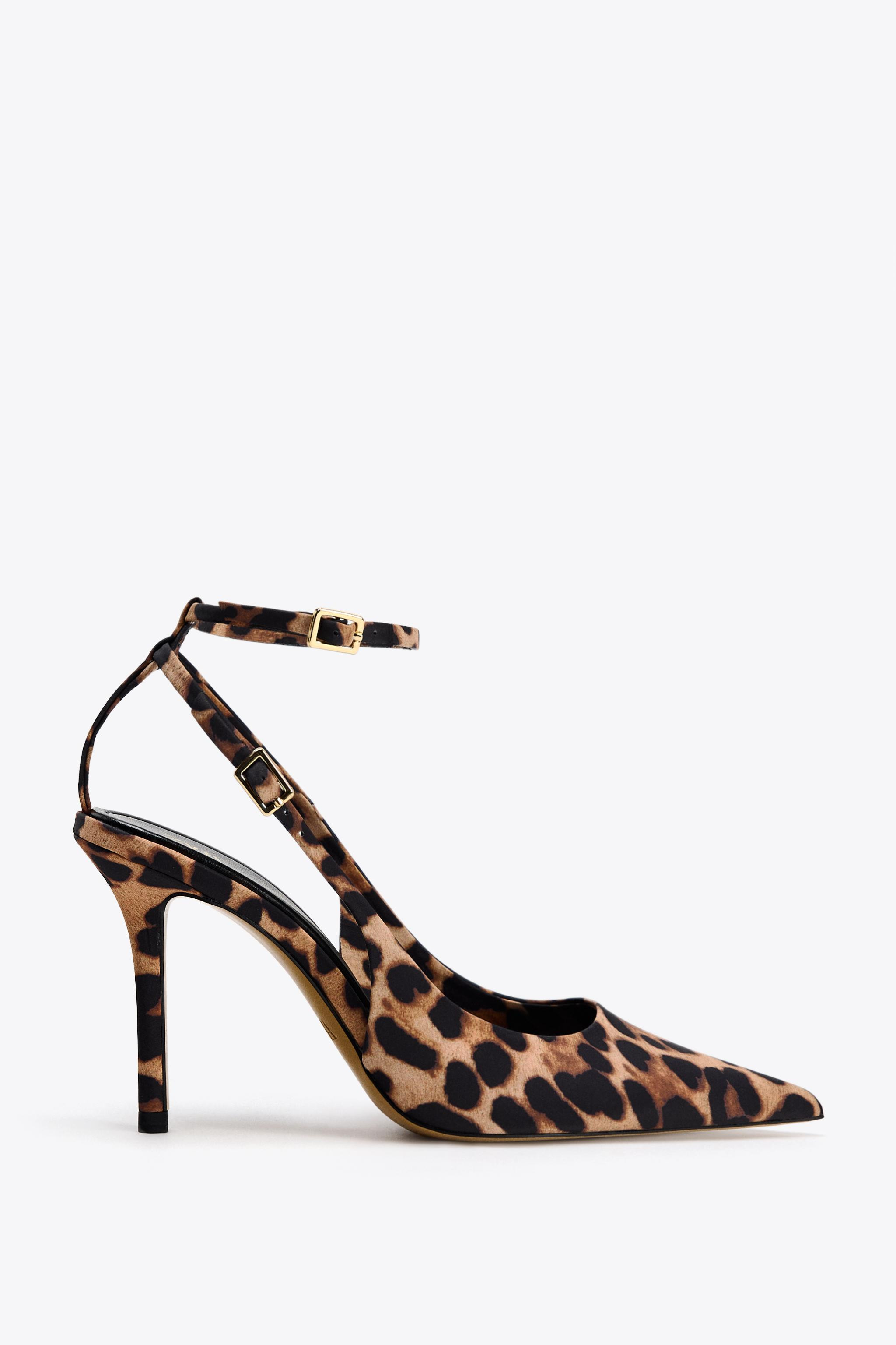 LEOPARD SLING BACK HEELS | Zara US