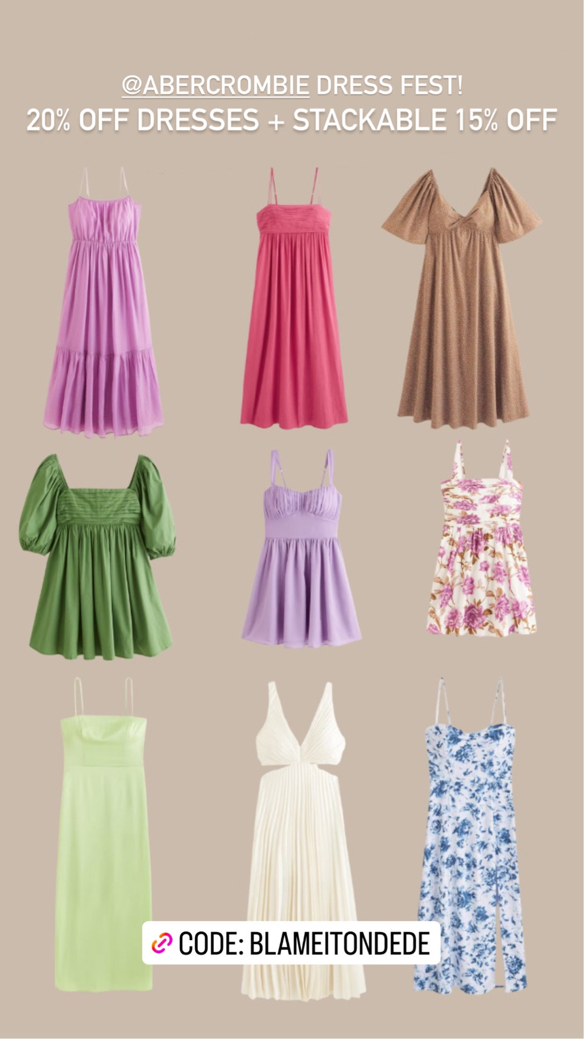 My stackable code is live @abercrombie! 
Code: Blameitondede for 15% off sitewide

Dressupbuttercup.com

#dressupbuttercup 

#LTKunder50 #LTKsalealert #LTKstyletip