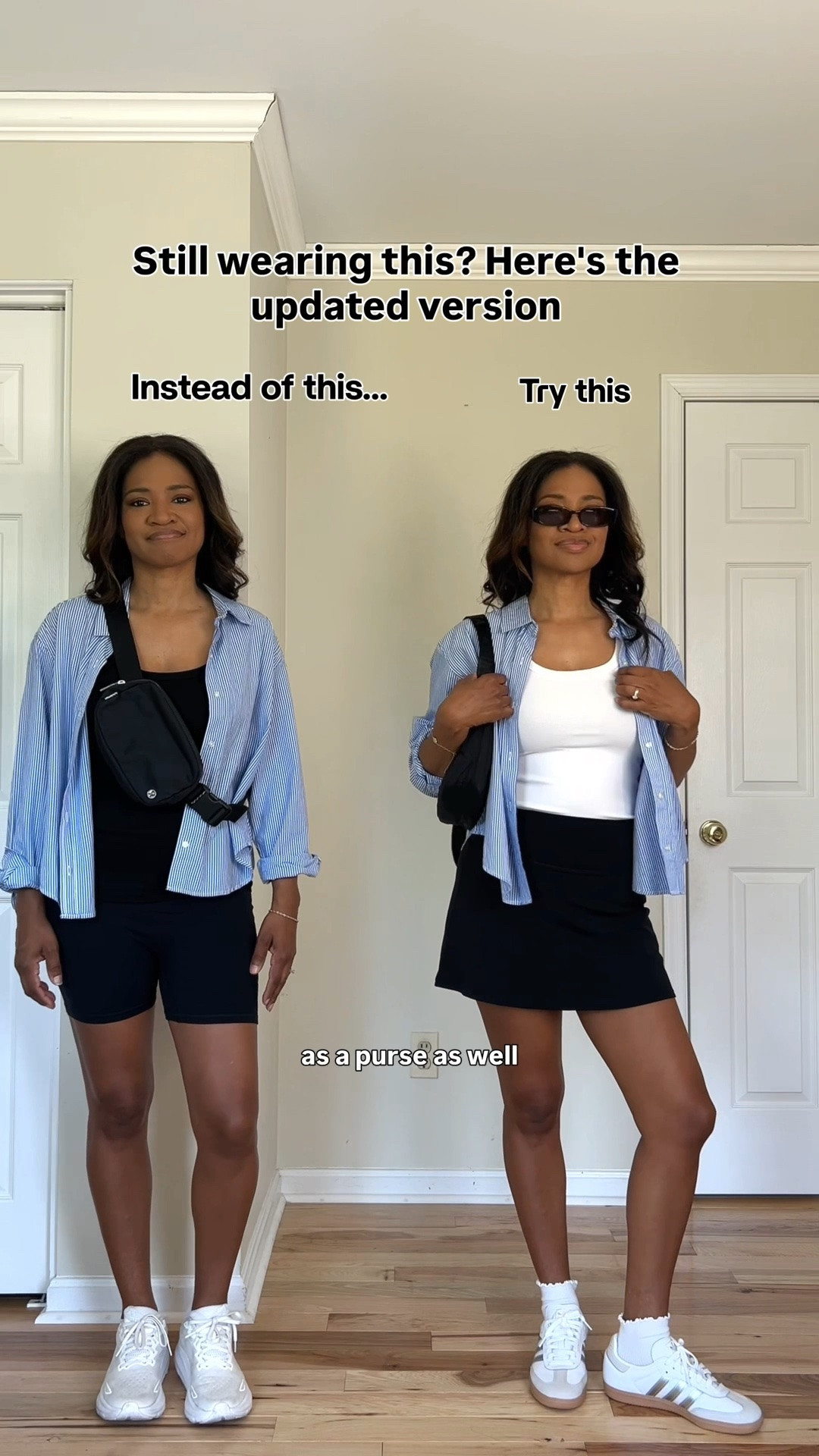 Wearing a small in the tops. Linking similar button down since mine is no longer in stock. Small in activewear skort. Size down 1/2 in the shoes.

#LTKootd #LTKgrwm #LTKOver40