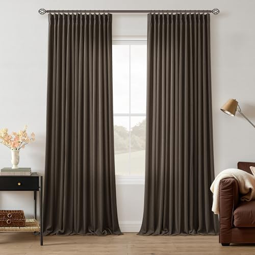 TWODRAPES Chocolate Brown Pinch Pleated Curtains 90 Inches Long W40xL90 | Amazon (US)