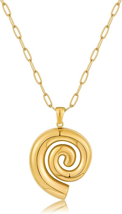 Gold Seashell Pendent Necklace Bohemian Necklaces Summer Beach Necklaces for Women | Amazon (US)