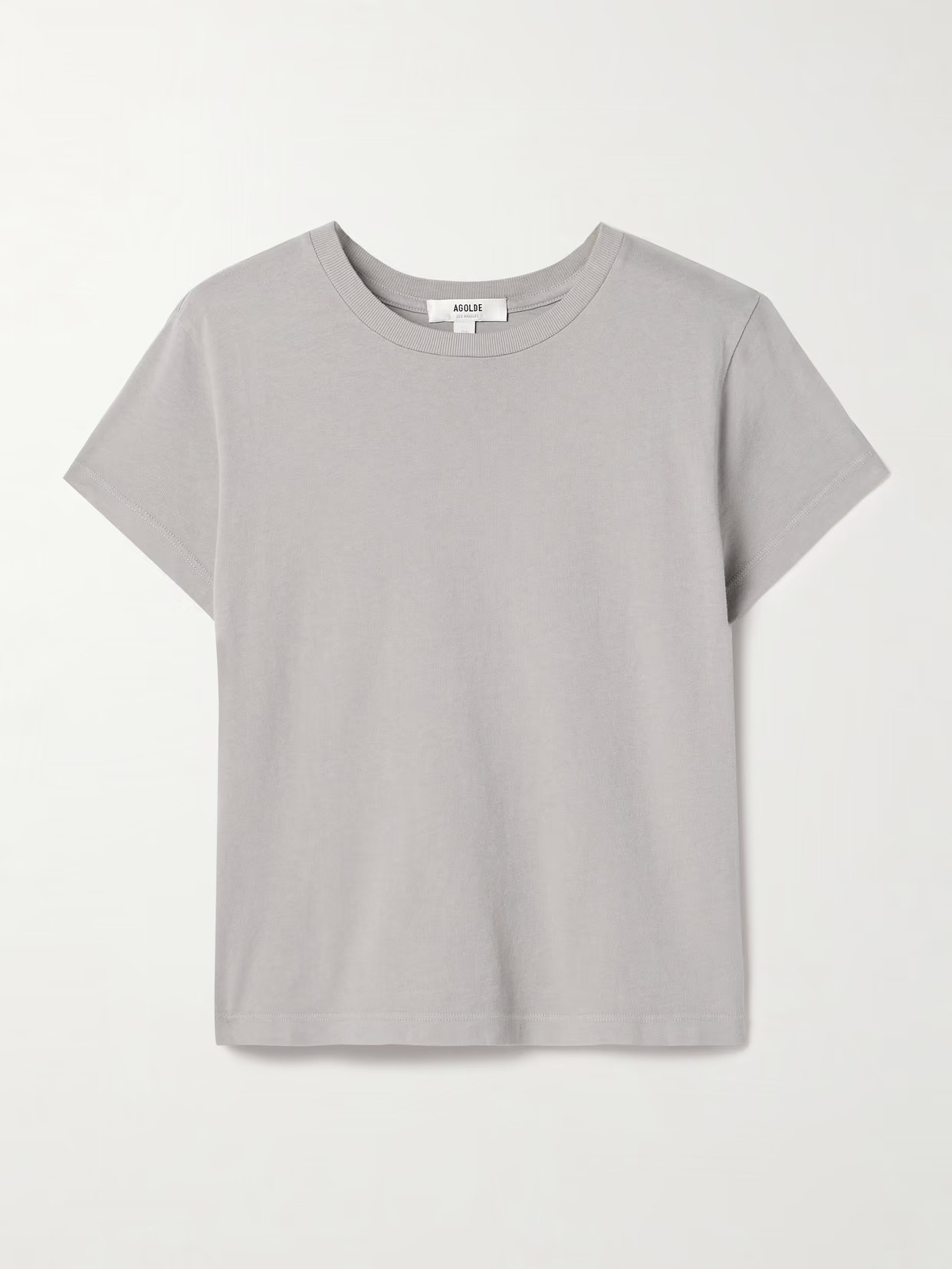 AGOLDE - Adine Cropped Organic Cotton-jersey T-shirt - Gray | NET-A-PORTER (US)