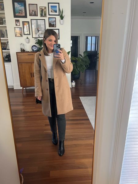 Coat - on sale! Wearing petite small (tts)
Necklace - on major sale!
Long sleeve shirt - size small, on sale
Jeans - sized down to petite 26, on sale
Booties - gifted to me last year, pricey but beautiful and very comfortable - and $111 off today!

#LTKsalealert #LTKCyberWeek #LTKHolidaySale