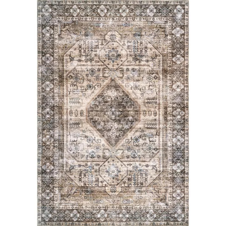 nuLOOM Devin Machine Washable Vintage Medallion Area Rug | Target