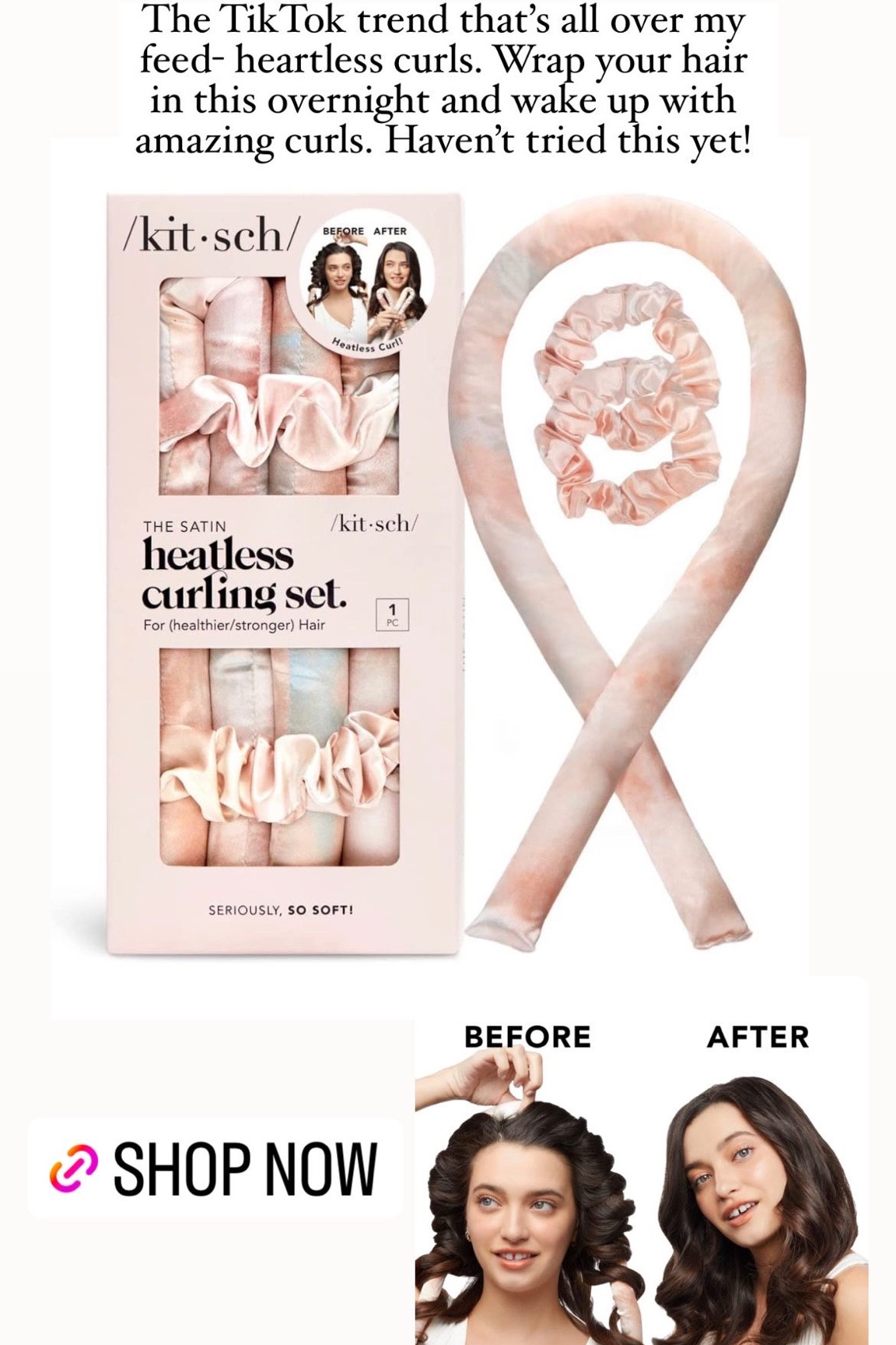 The TikTok trend that’s all over my feed- heartless curls! Wrap your hair in this overnight and wake up with amazing curls! 

#LTKbeauty #LTKstyletip #LTKunder50