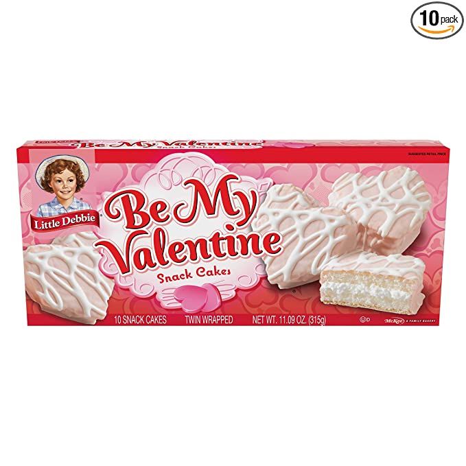 Little Debbie Valentine Cakes 5 Twin Wrapped HeartShaped Cakes, Vanilla, 11.09 Ounce | Amazon (US)