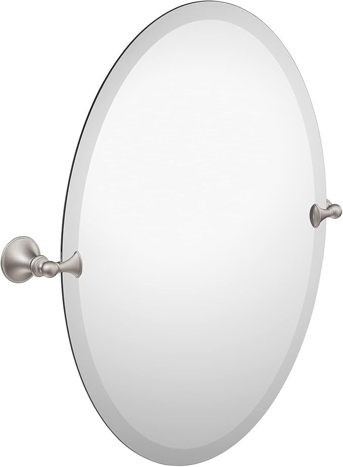 Moen Wall Mount DN2692BN Glenshire 26-Inch x 22-Inch Frameless Pivoting Bathroom Tilting Mirror, ... | Amazon (US)