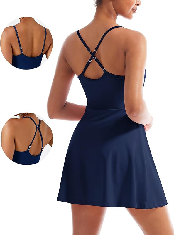 Fengbay Women Tennis Dress Golf Dress Workout Dress with Built in Bras & Shorts Athletic Dresses ... | Amazon (US)