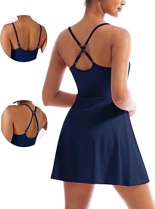 Fengbay Women Tennis Dress Golf Dress Workout Dress with Built in Bras & Shorts Athletic Dresses ... | Amazon (US)