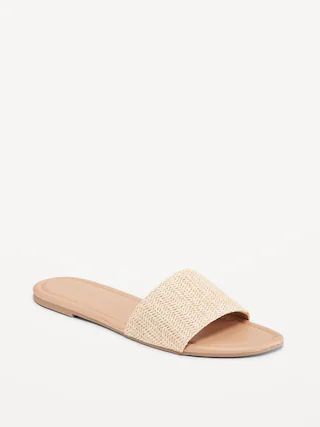 Raffia Slide Sandals | Old Navy (US)