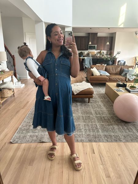 Denim Mommy daughter outfit. This damn dress is bumper friendly and so perfect for summer.

#LTKfamily #LTKstyletip #LTKbump