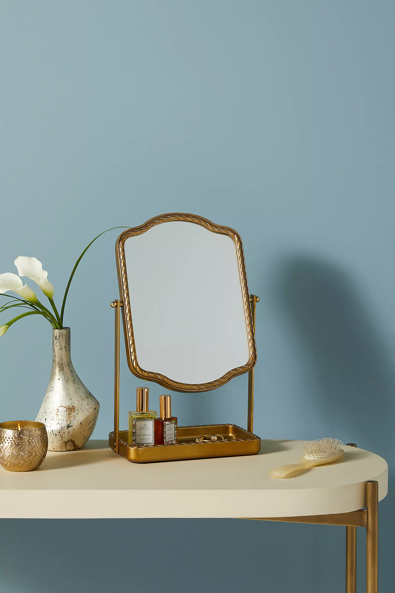 Brodie Twisted Metal Tabletop Vanity Mirror | Anthropologie (US)