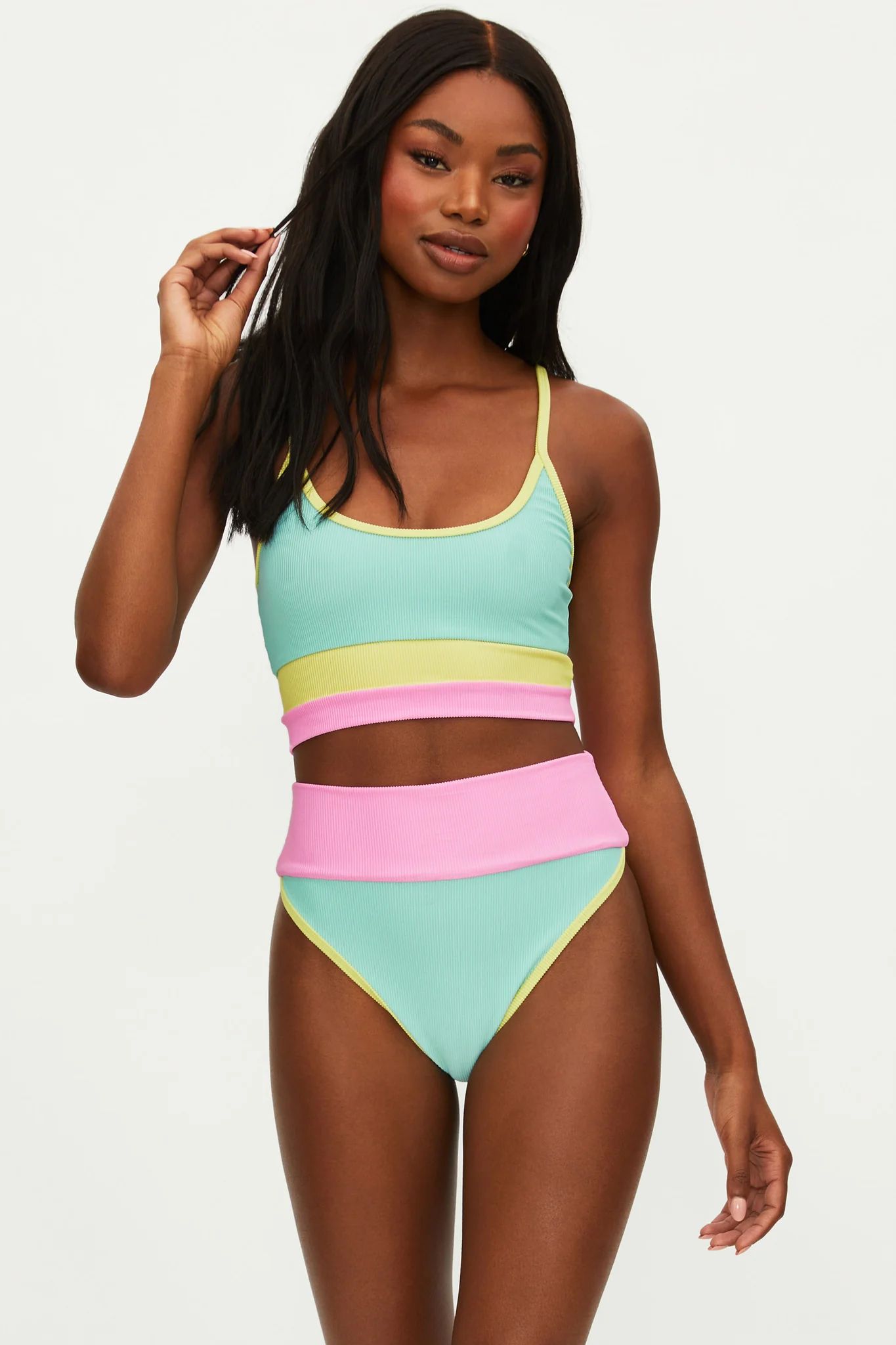 Eva Top Pastel Macaron Colorblock | Beach Riot