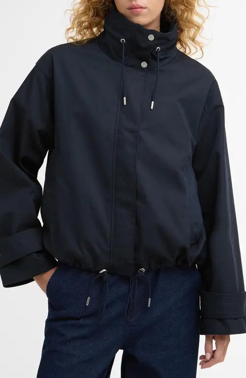 Barbour Bronwyn Showerproof Rain Jacket in Dark Navy/Dress Navy Tartan at Nordstrom, Size 14 Us | Nordstrom