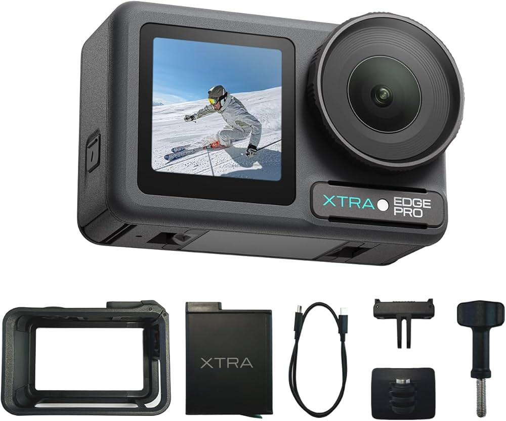 Edge Pro Action Camera, 4K Vlogging Camera with 1/1.3'' Sensor, 65ft Waterproof, Night View & Sta... | Amazon (US)