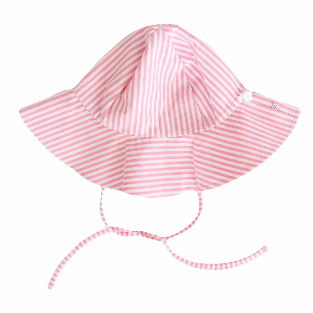 Printed Sun Hat | Seersucker Dusty Pink | Caden Lane