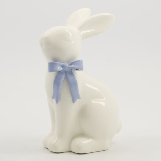 White Bow Tie Bunny Easter Decoration 18x11cm | TK Maxx