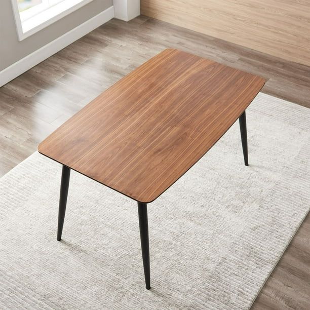 Mid Century Modern Wood Hairpin Rectangle Kitchen Dining Table,Brown - Walmart.com | Walmart (US)