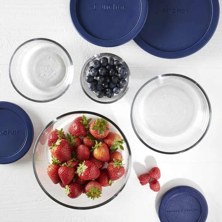 Anchor Hocking Glass Food Storage Containers with Lids, 8 Piece Set | Walmart (US)