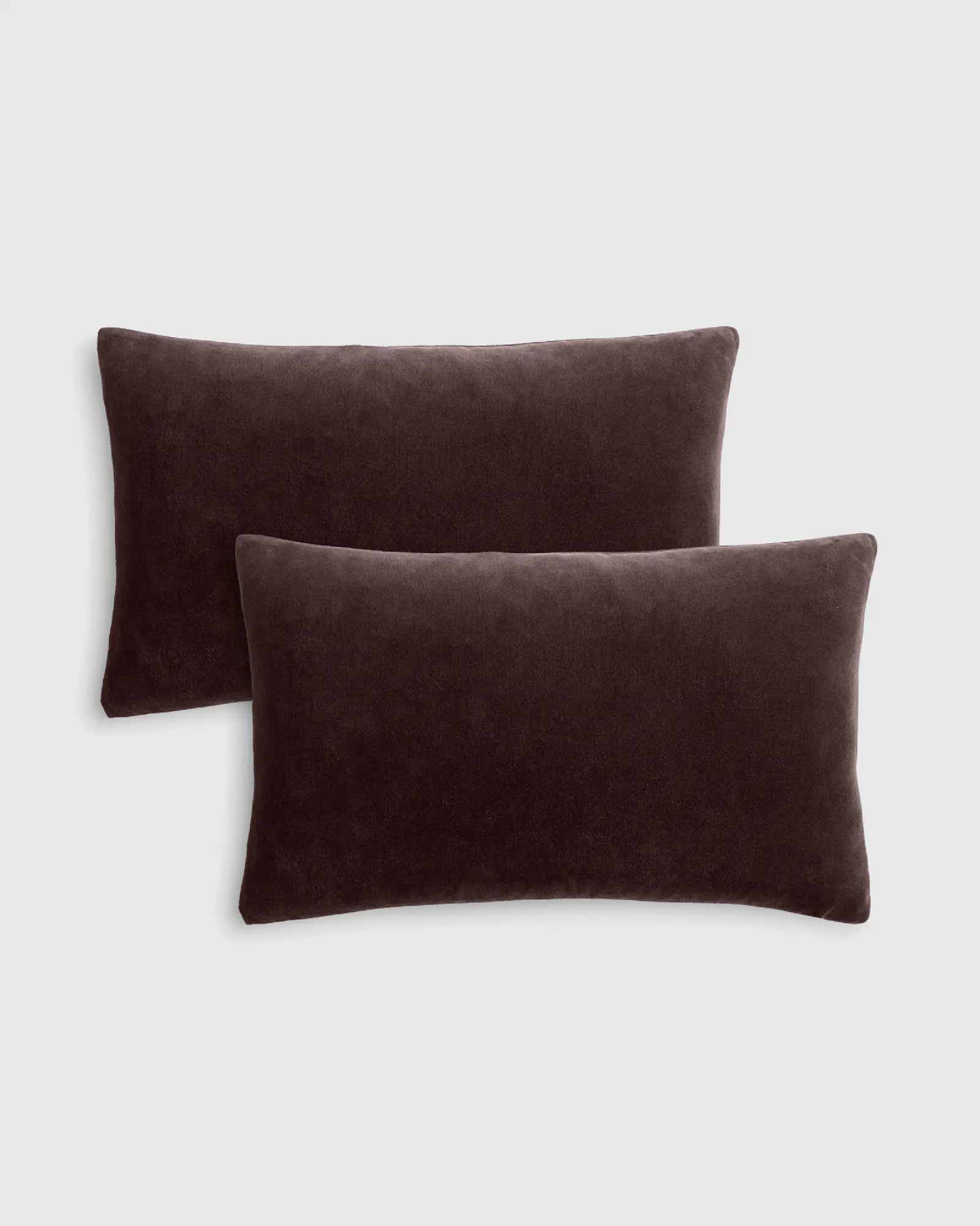 Cotton Velvet Pillow Cover - Set of 2 in Espresso | Quince
