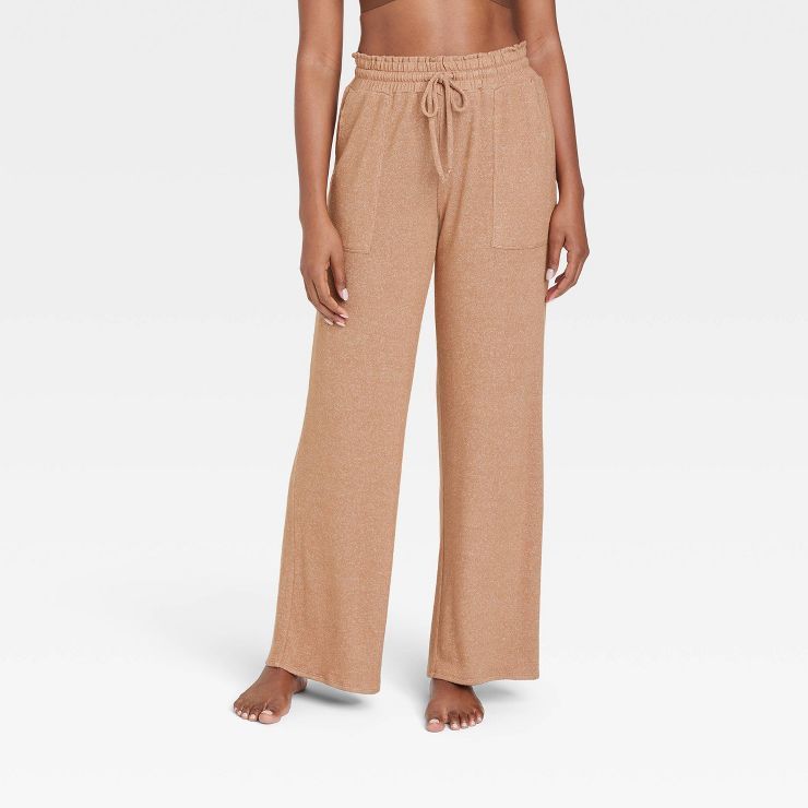 Women&#39;s Perfectly Cozy Wide Leg Pajama Pants - Stars Above&#8482; Brown M | Target