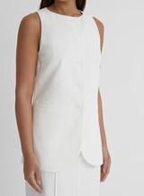 White Tailored Longline Waistcoat- Marcallo | 4th & Reckless