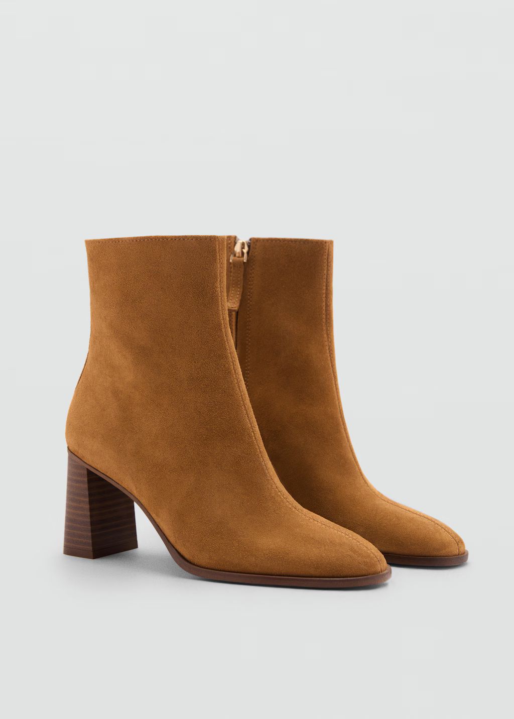 Heel suede ankle boot - Woman | MANGO United Kingdom | MANGO (UK)