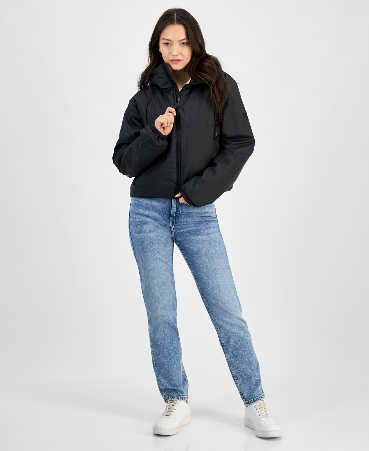 Rains Women's Lohja Padded Hooded Short Rain Coat - Black | Macy's