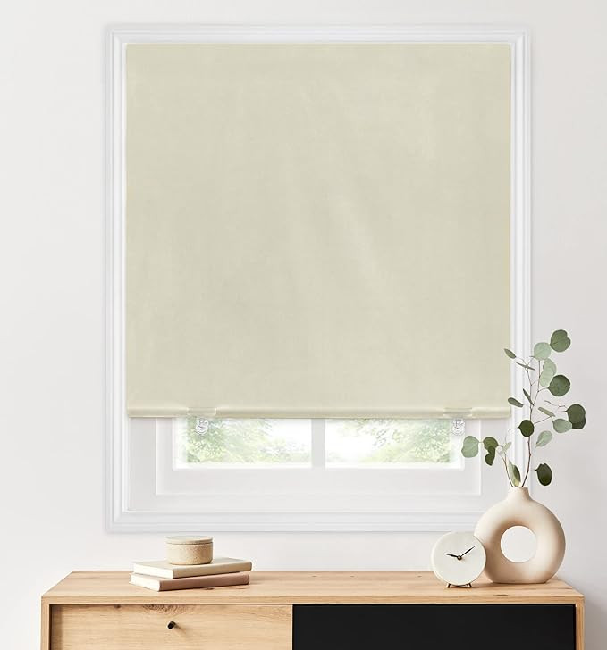 LazBlinds 100% Blackout Roller Shades, No Tools No Drill Cordless Blinds for Windows, Thermal Ins... | Amazon (US)