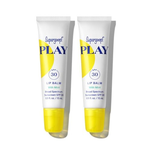 Supergoop! PLAY Lip Balm SPF 30 with Mint - 0.5 fl oz, Pack of 2 - Broad Spectrum SPF Lip Balm with Hydrating Honey, Shea Butter & Sunflower Seed Oil - Great for Active Days | Amazon (US)