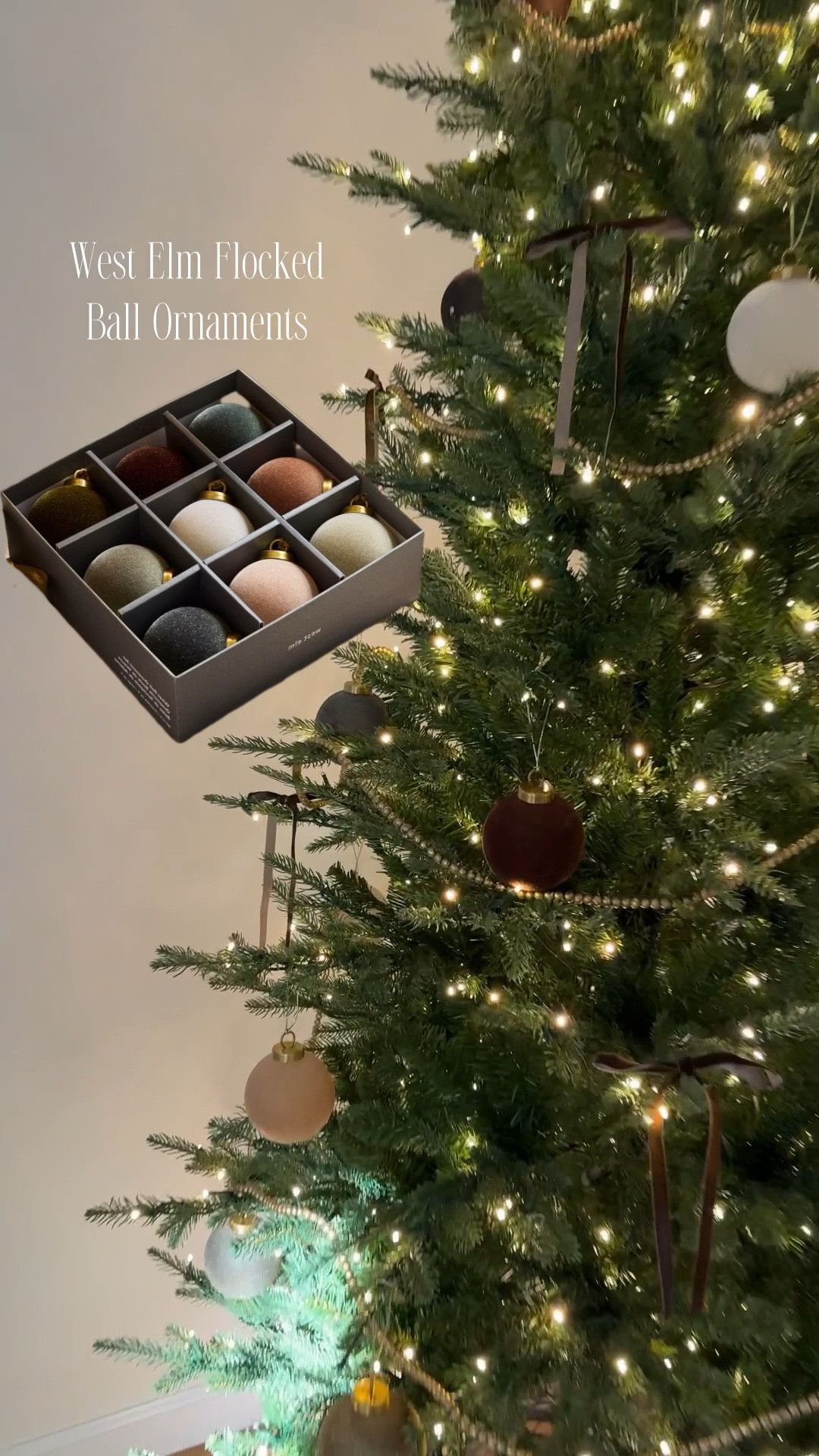 West Elm Flocked Ball ornaments are in stock! These always sell so fast every year. When the lights are on, they show a little bit transparent, and have a beautiful but subtle shimmer to them!

#LTKSeasonal #LTKHome #LTKHoliday