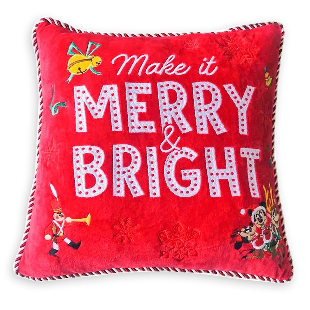 Mickey and Minnie Mouse Holiday Throw Pillow | Disney Store