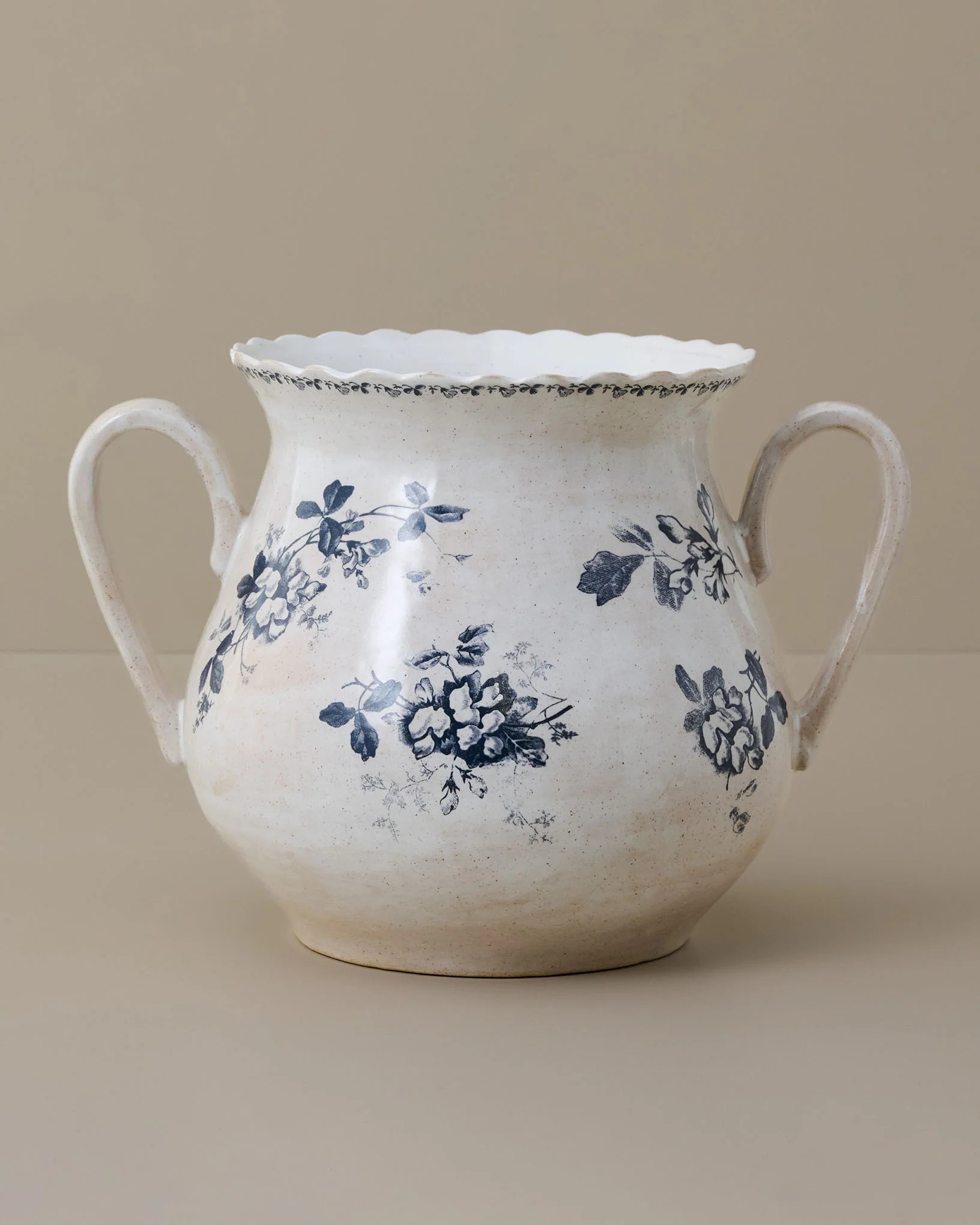 Heirloom Garden Navy Floral Vase with Handles | Magnolia