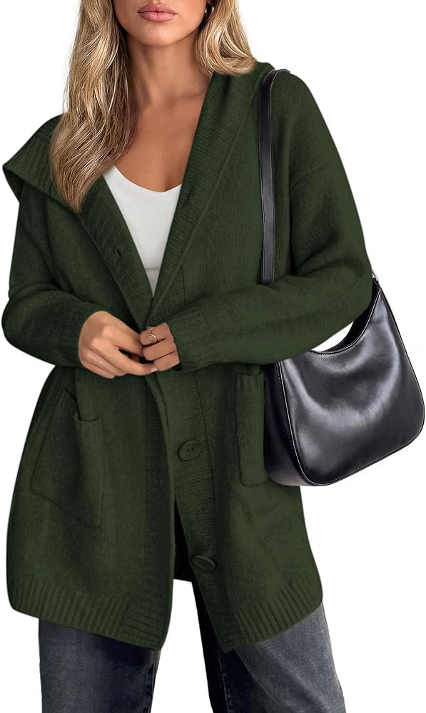 PRETTYGARDEN Women's Long Cardigans Fall Hooded Chunky Oversized Sweaters | Amazon (US)