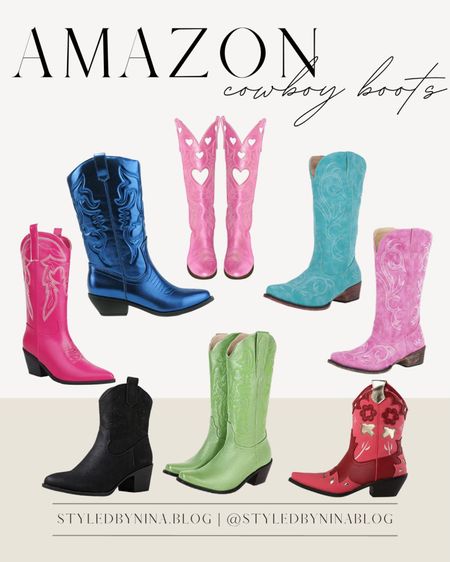 Amazon cowboy boots - pink cowboy boots - western boots - nashville outfits - country concert outfits - black cowboy boots - white cowboy boots - NFR rodeo outfits - stagecoach outfits 


#LTKshoecrush #LTKtravel #LTKsalealert