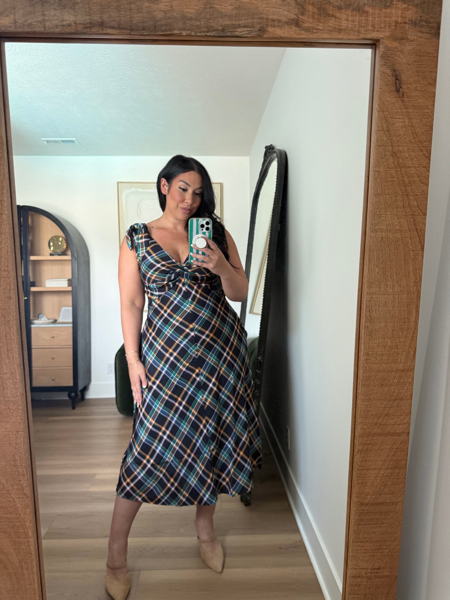 The cutest plaid dress! Wearing a large! midsize, fall fashion, fall style, walmart skirt, plaid skirt, trending fall, affordable fashion, walmart fashion 

 #LTKSeasonal #LTKMidsize