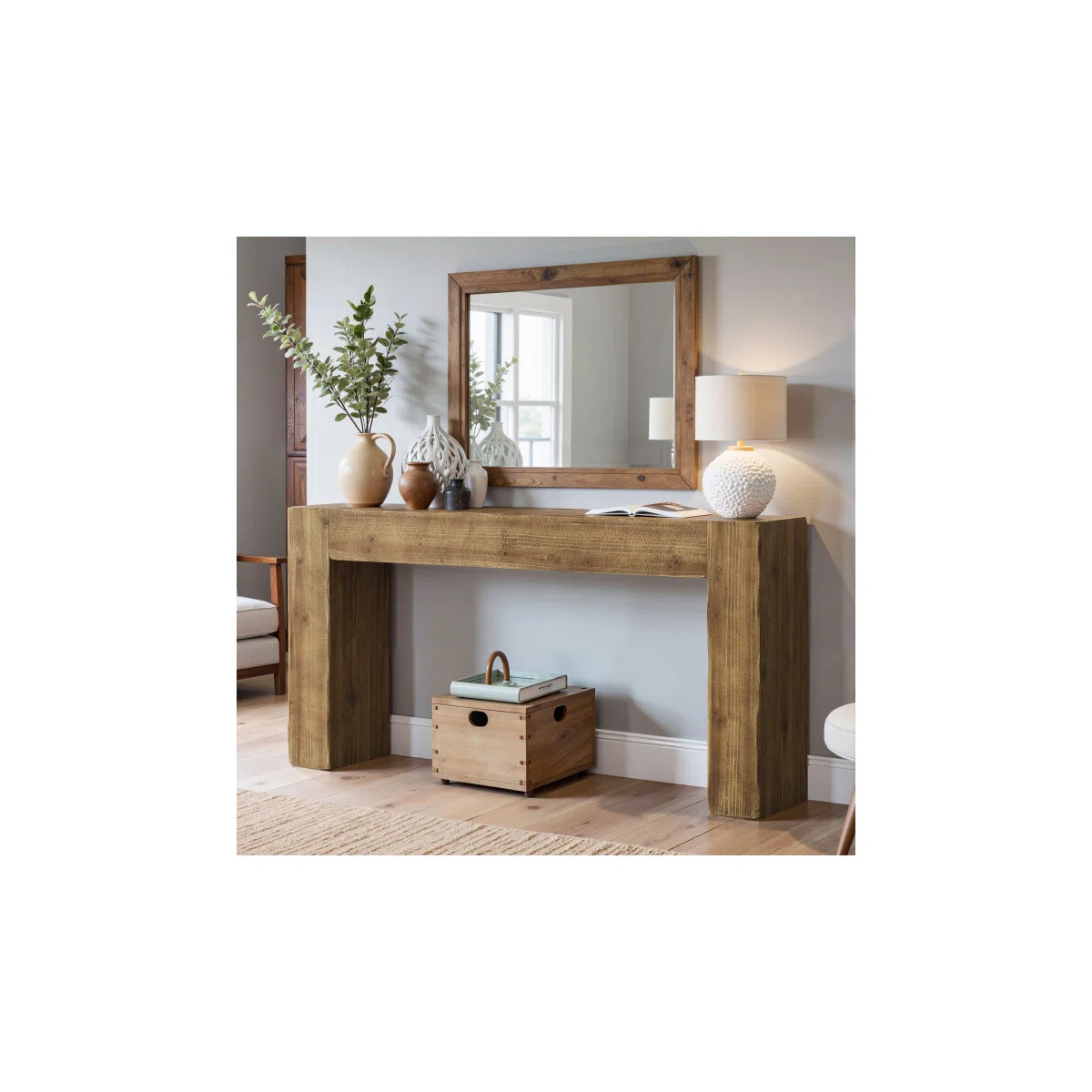 63-Inch Solid Wood Console Table, Farmhouse Entryway Table, Sofa Table | Wayfair North America
