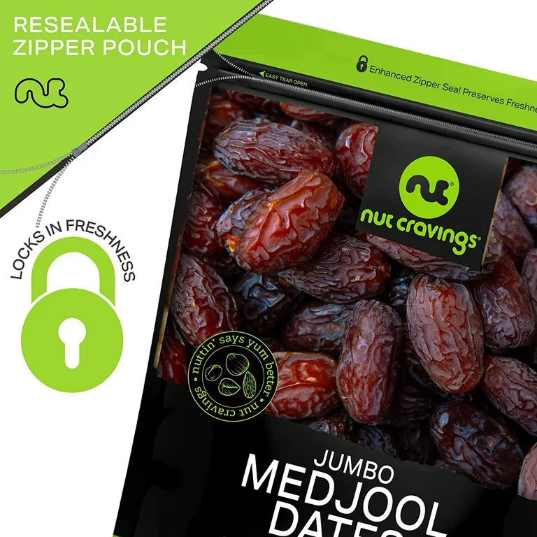 Nut Cravings Sun Dried Jumbo Medjool Dates, No Sugar Added (16oz - 1 lbs) | Walmart (US)
