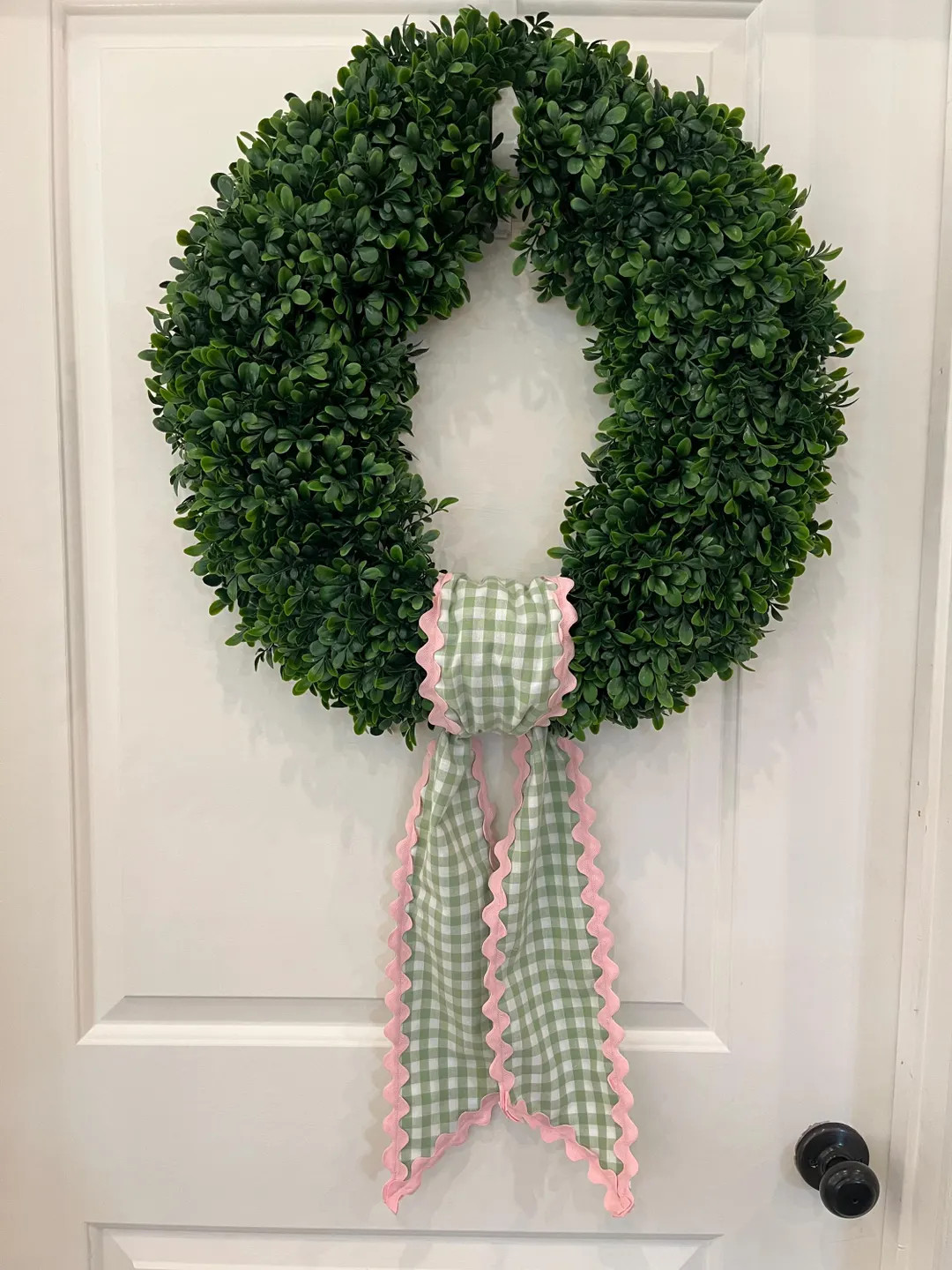 Blank Green Gingham Wreath Sash | Etsy (US)
