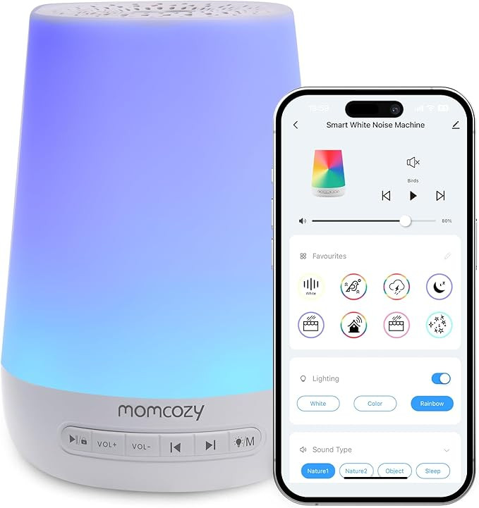 Baby Sound Machine, Momcozy White Noise Machine for Baby Sleeping with Night Light, Toddler Sleep... | Amazon (US)