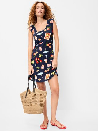 Short-Sleeve Scoop-Neck Mini Dress | Old Navy (US)