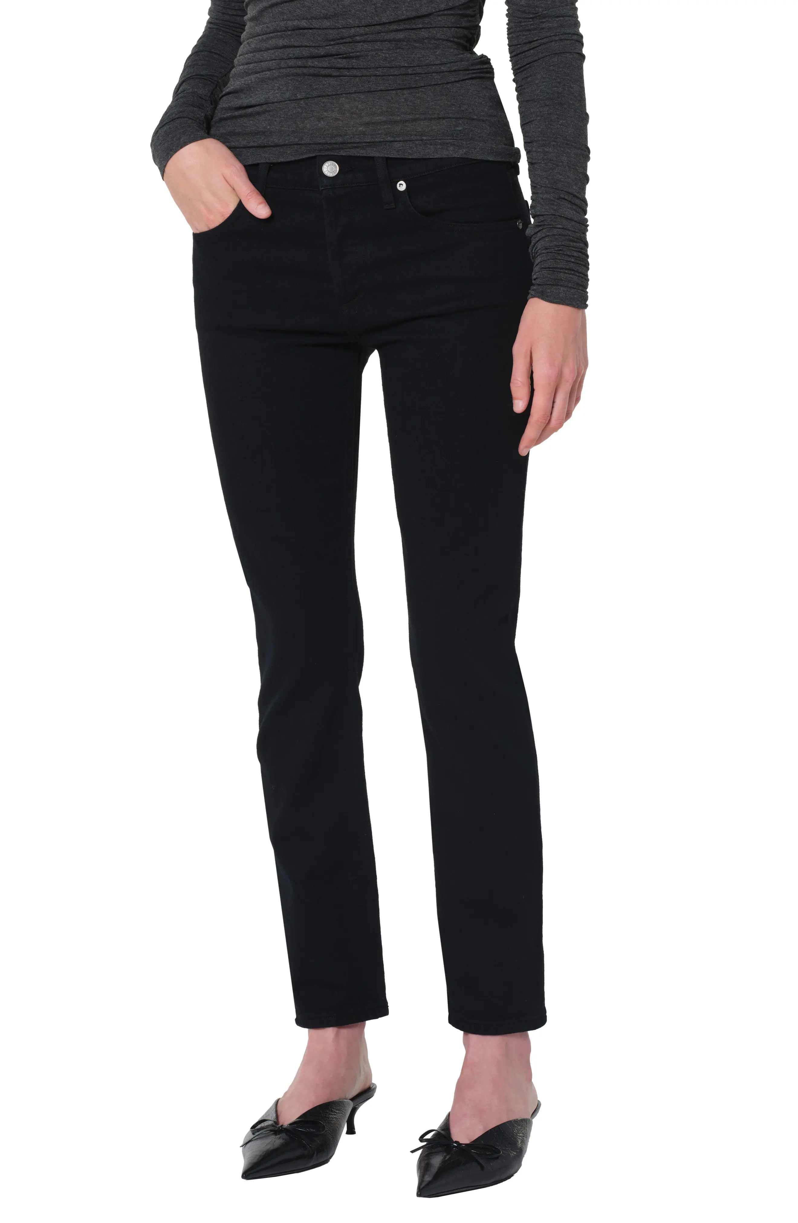 Cocktail Mid Rise Ankle Slim Straight Leg Jeans | Nordstrom Rack