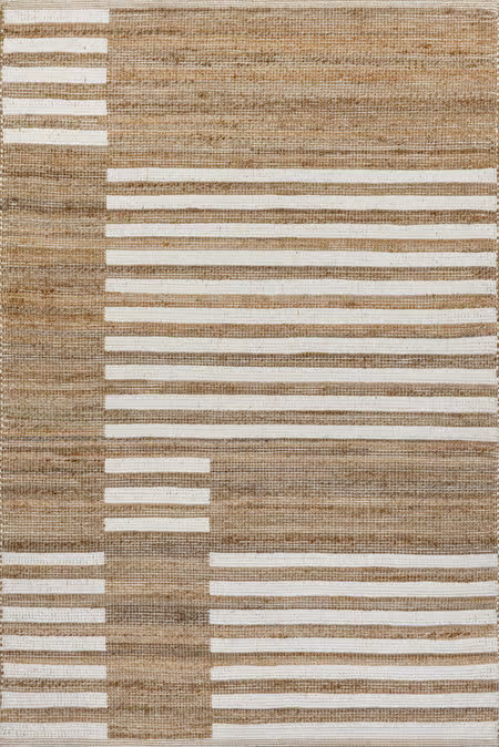 Natural Oberlin Striped Jute Area Rug | Rugs USA
