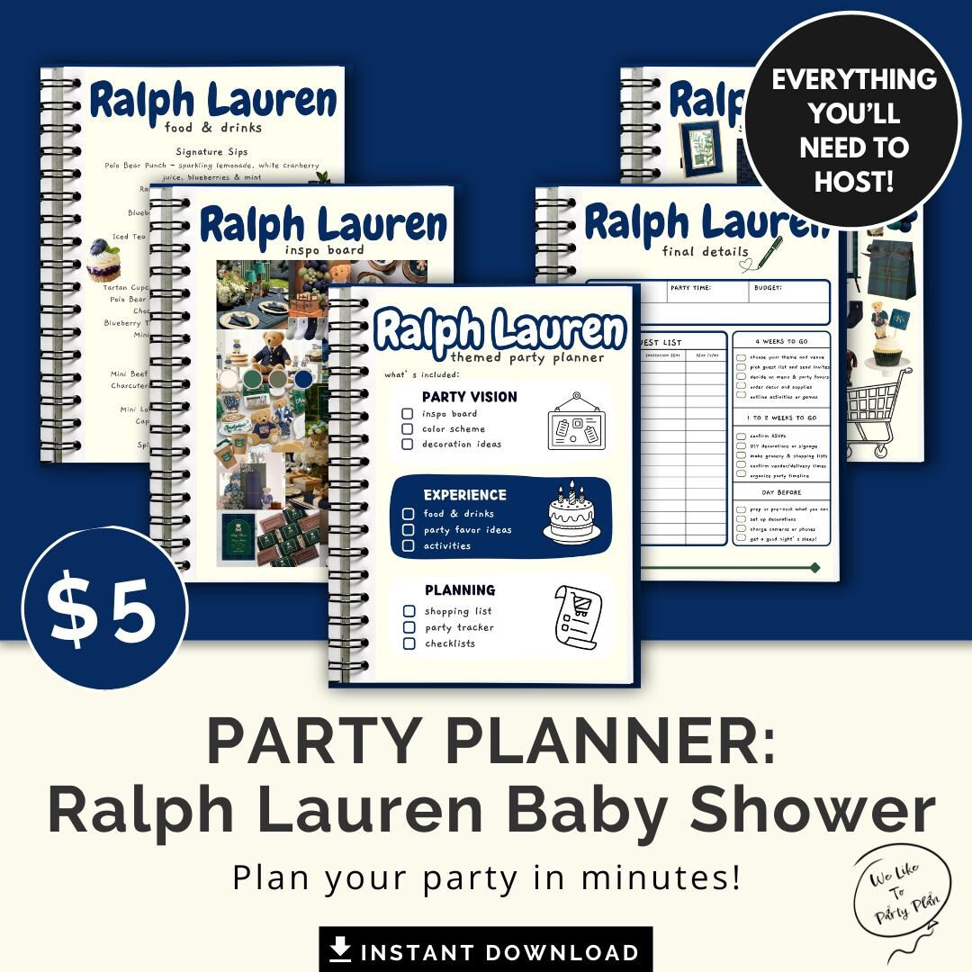 Ralph Lauren Baby Shower Party Planner – 15 Page Printable | Instant Download | Party Guide - E... | Etsy (US)