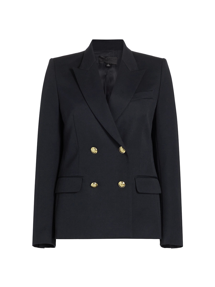 Women's Veda Wool Double-Breasted Jacket - Midnight - Size 4 | Saks Fifth Avenue