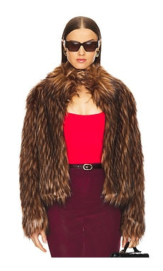 Unreal Fur Delish Faux Fur Jacket in Brown Raccoon from Revolve.com | Revolve Clothing (Global)
