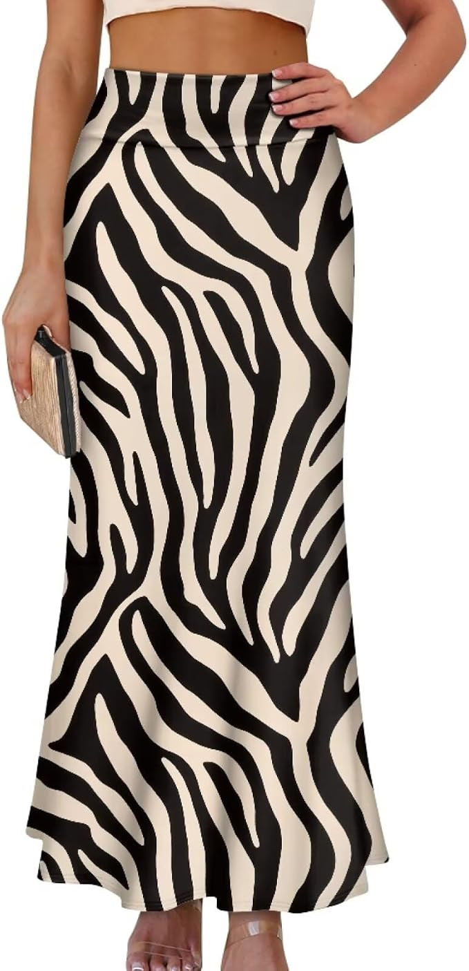 High Waisted Maxi Skirt Casual A-Line Bodycon Skirts | Flared Fall Summer Fishtail Skirts for Wom... | Amazon (US)