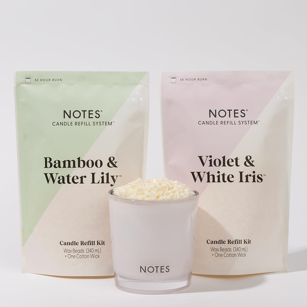 NOTES Sustainable Candle Starter Kit - Watery Floral Duo | Refillable & Reusable Candles | Floral... | Amazon (US)