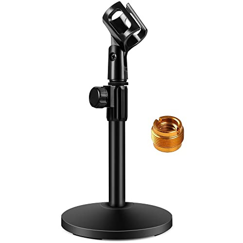 InnoGear Desktop Microphone Stand, Upgraded Adjustable Table Mic Stand with Mic Clip and 5/8" Mal... | Amazon (US)