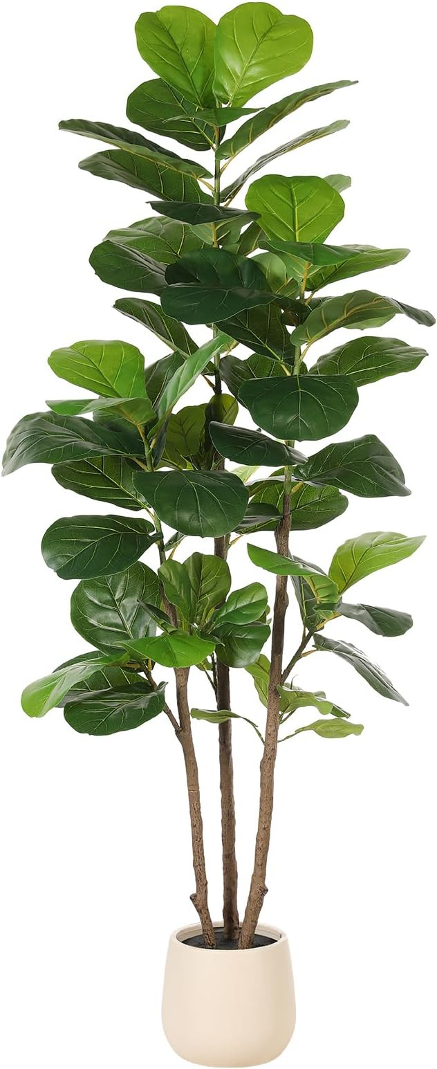 Realead 6ft Fiddle Leaf Fig Tree Artificial with Tall Exquisite Planter - Tall Faux Fiddle Leaf F... | Amazon (US)